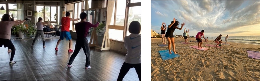 ▲ヨガやピラティス、ボクササイズなどのフィットネスを体験