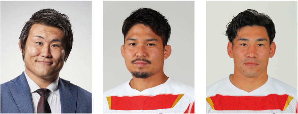 真壁伸弥氏、姫野和樹選手、中村亮土選手