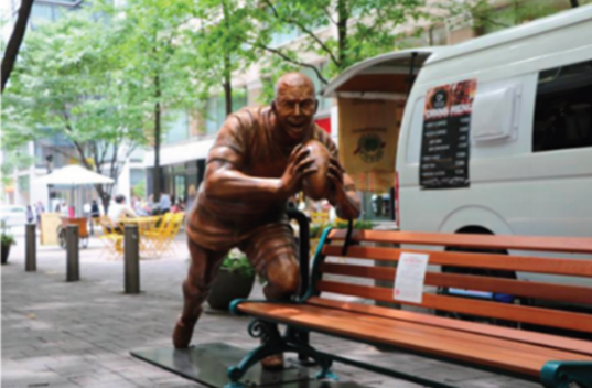 ラグビーベンチアート