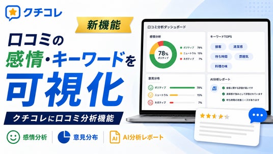 口コミの感情を自動分析、MEO対策サービス「クチコレ」に新機能追加