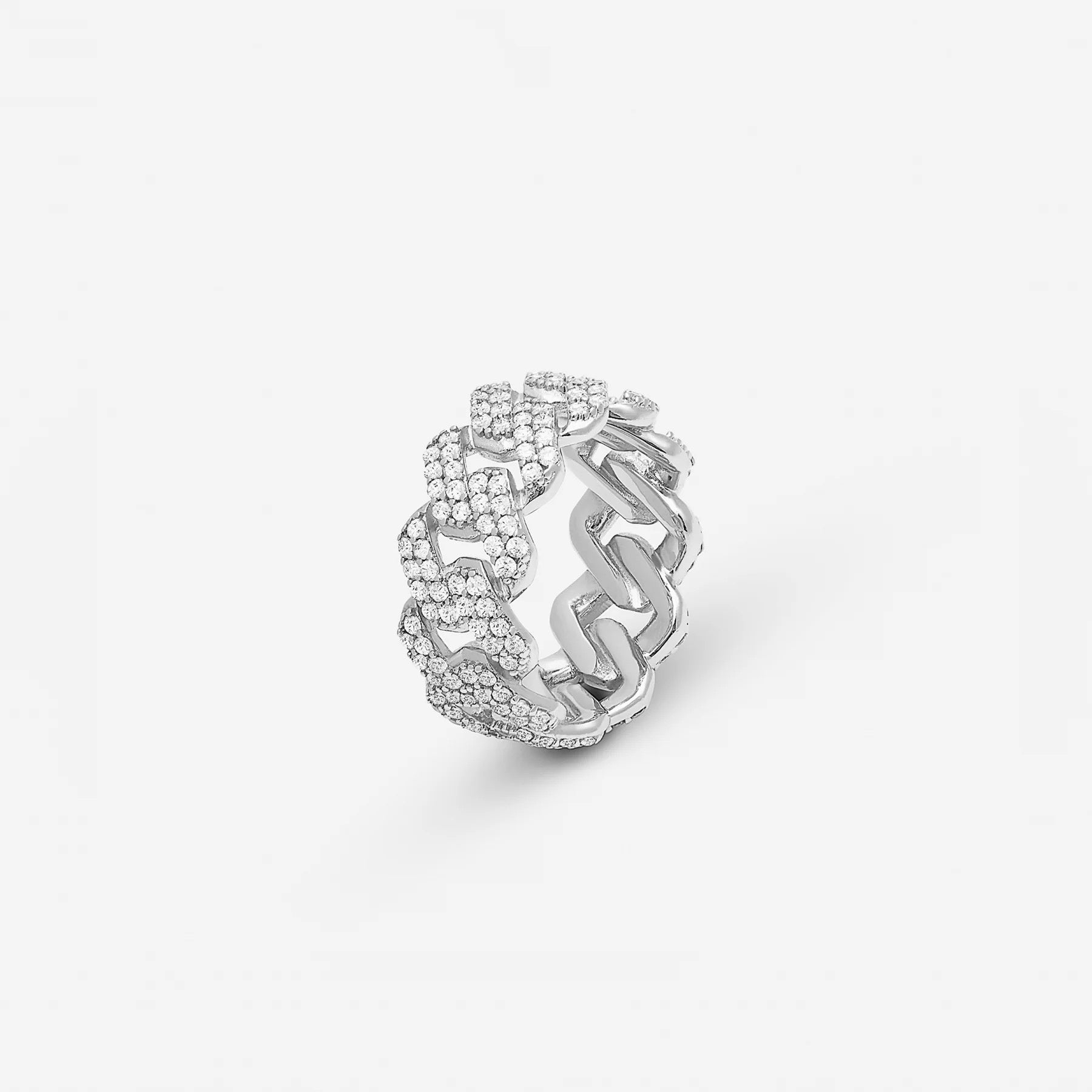 GOLDEN CONCEPT★VIP★ Cuban Iced Sterling Silver リング Ring - Cuban Link – GOLDEN CONCEPT
