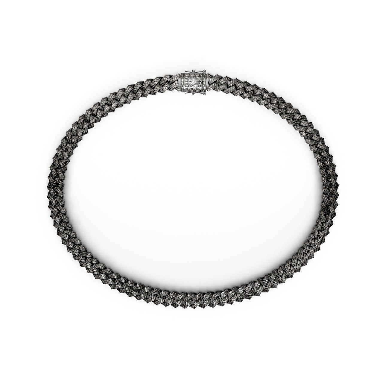 Necklace - Cuban Iced - Black ¥236,500(税込)