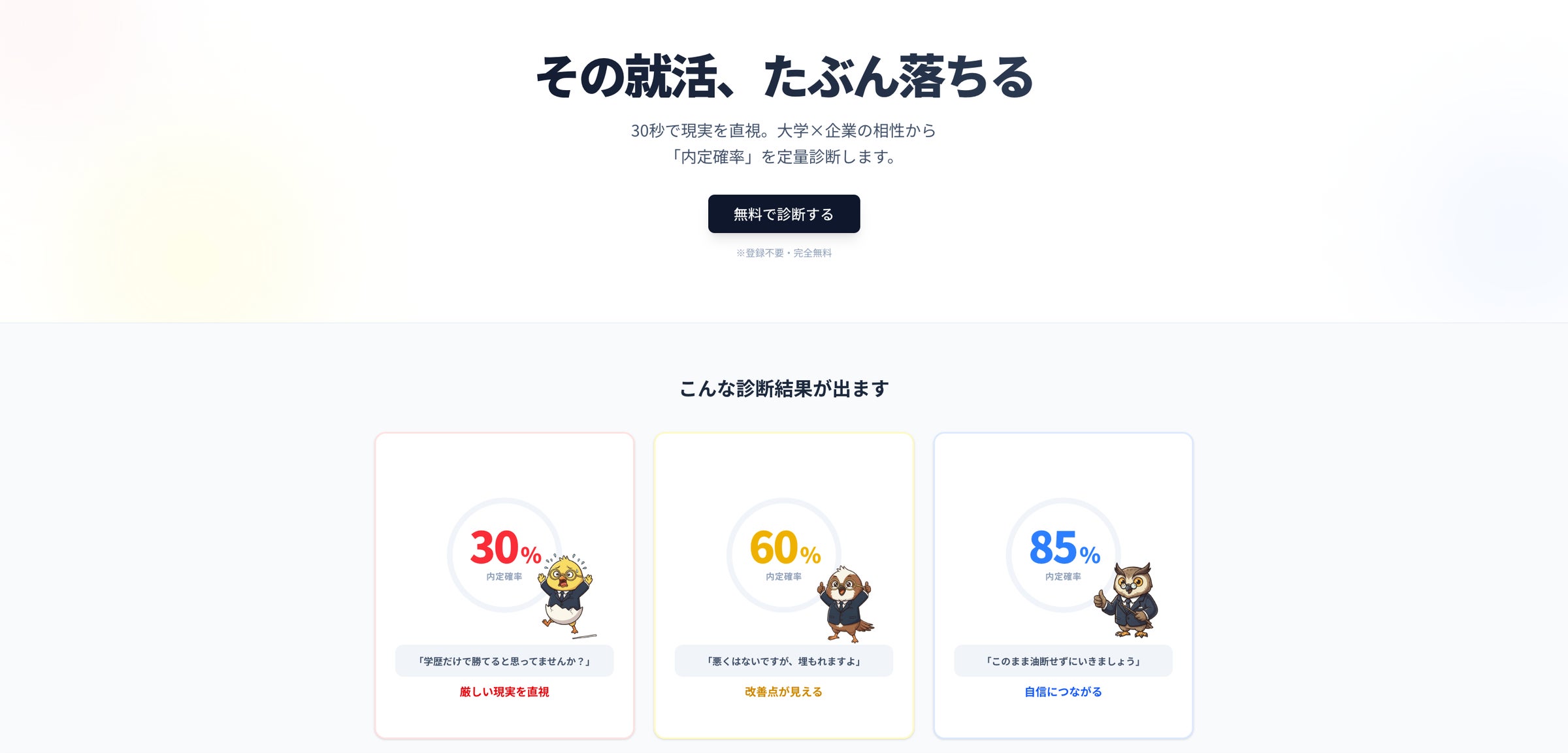 大学名×ガクチカ×志望企業で「内定確率」を診断するエンタメWebアプリ「内定チャンス」をリリース