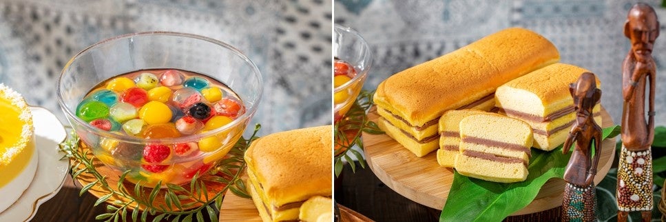 （写真左）九龍球（香港） （写真右）テラス特製 台湾カステラ