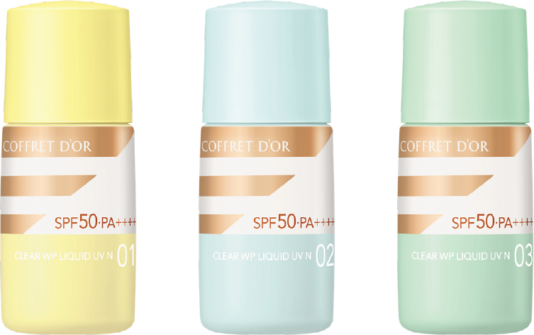 左から 01（オークル-B相当）02（オークル-C相当）03（オークル-D相当）