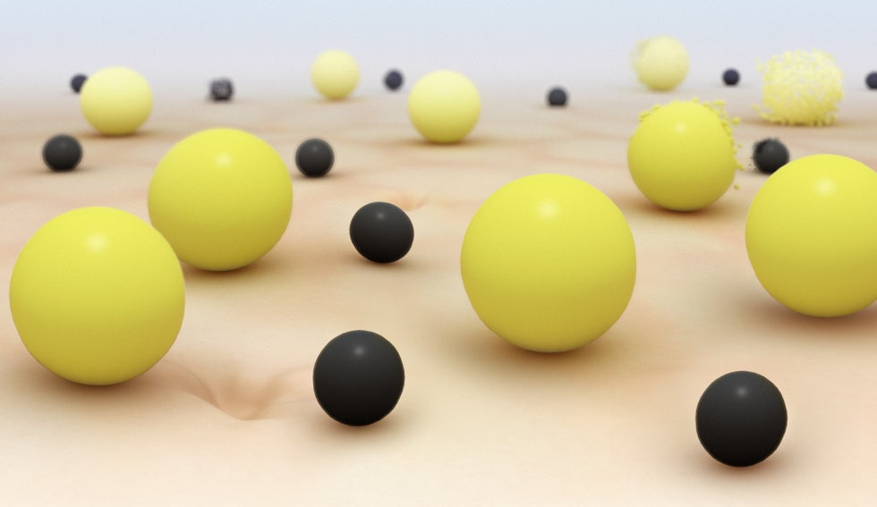 ＜塗布時のイメージ＞2種の崩壊性スクラブ