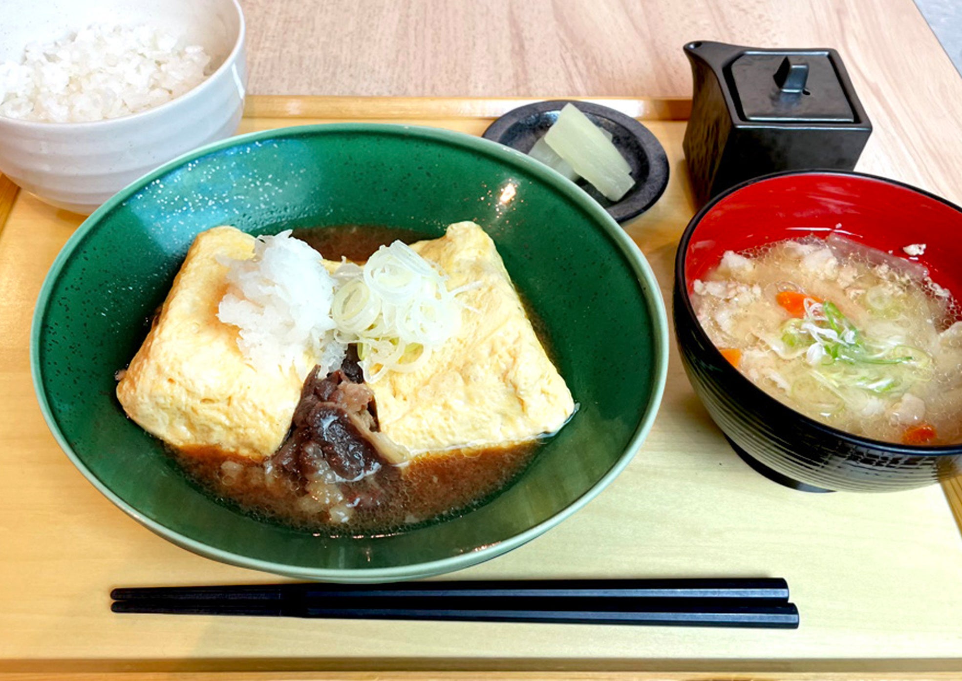 肉巻きたまご焼き定食 ¥900