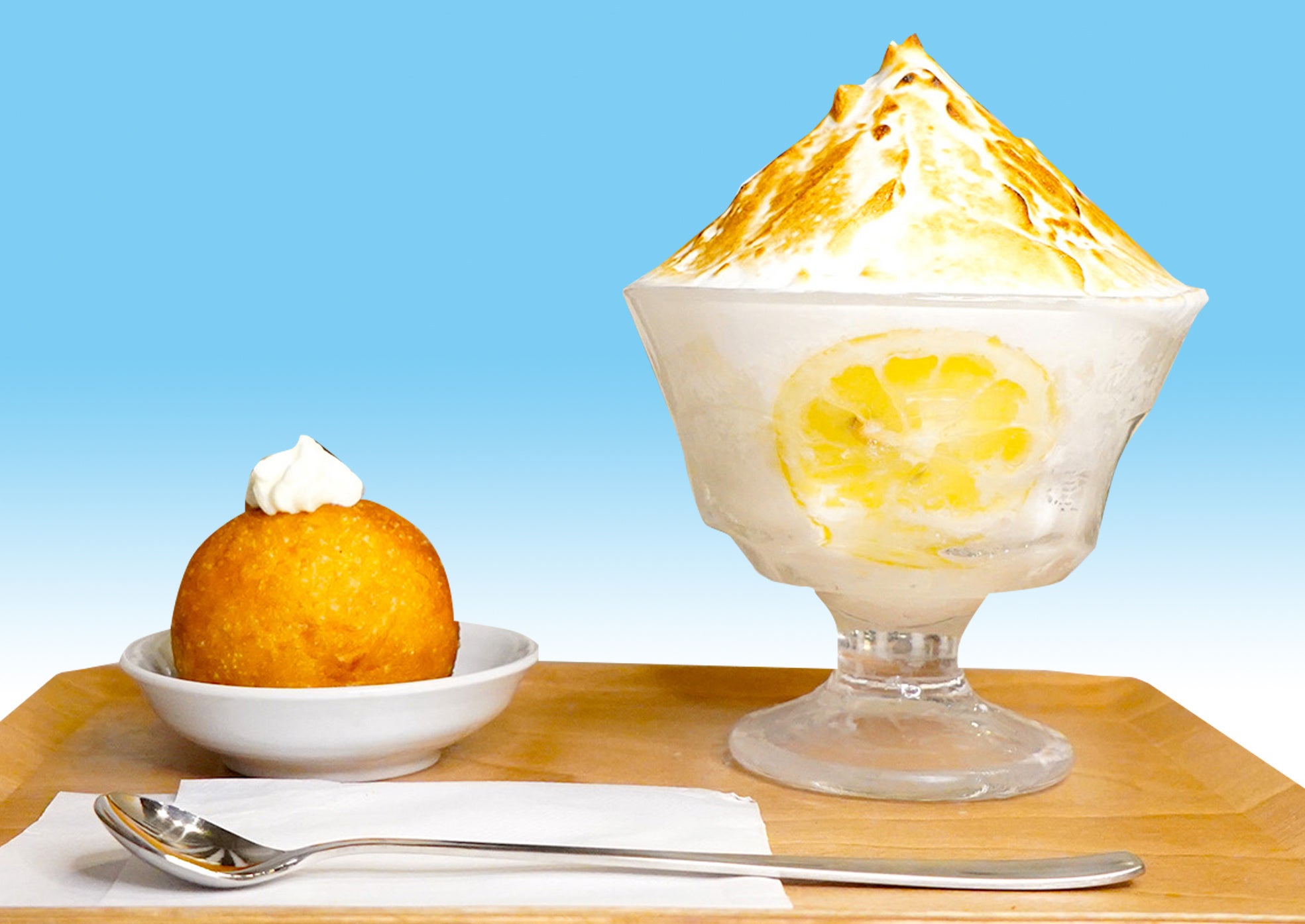 レモンメレンゲかき氷 （ミニ生ドーナツ付き）¥1,200