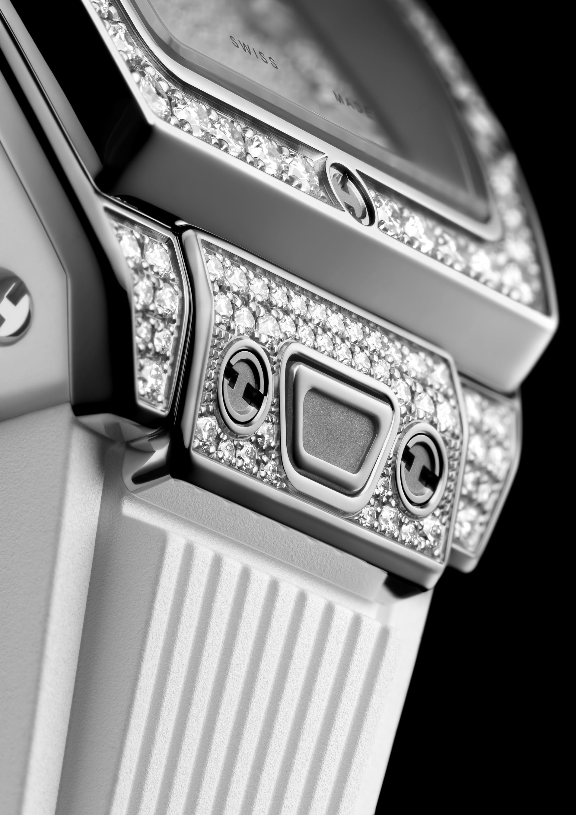 スピリット オブ ビッグ・バン スチール ホワイト フルパヴェ