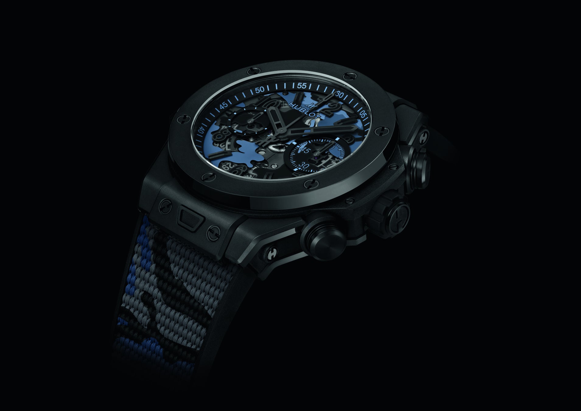 Big Bang Unico All Black Blue Camo