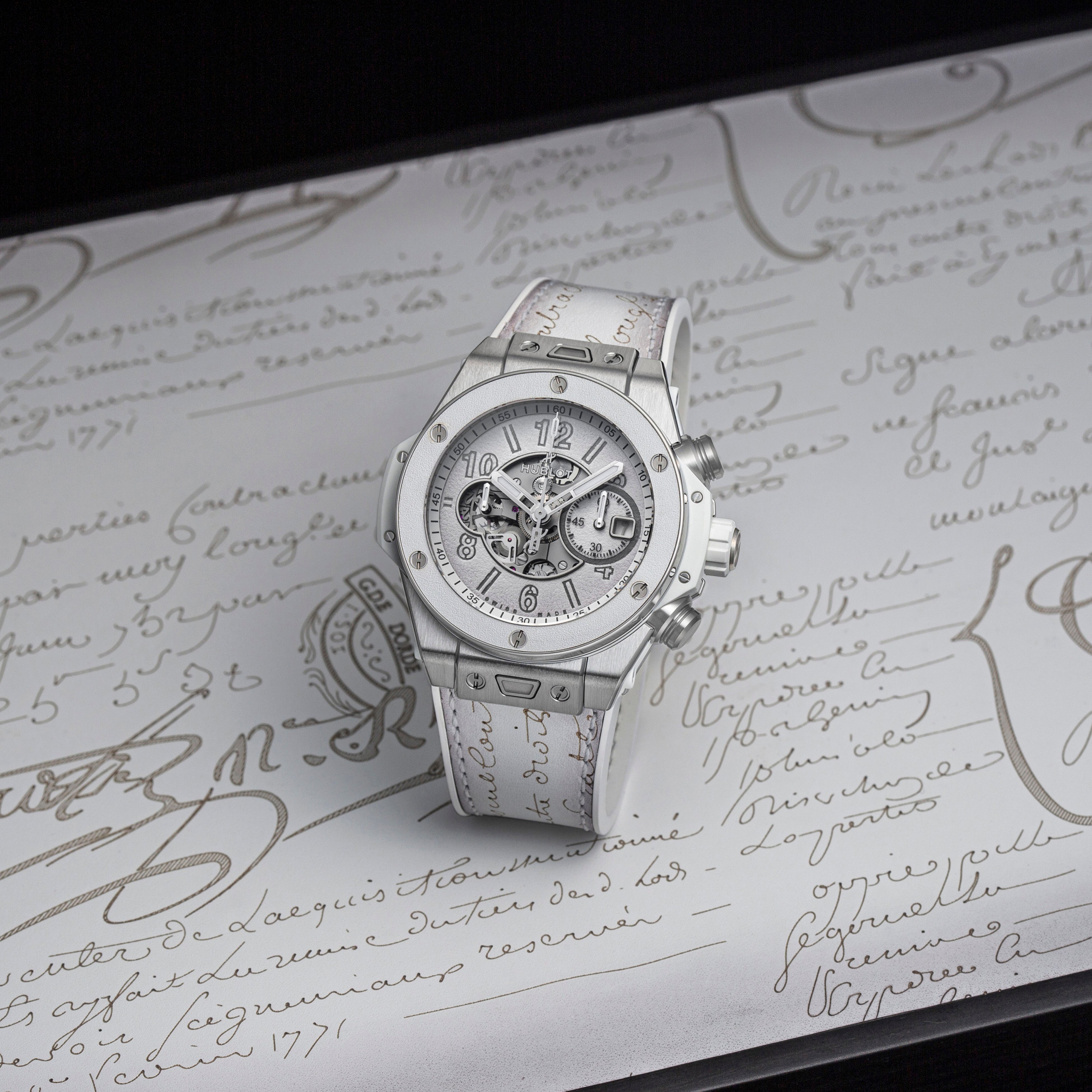 ビッグ・バン ウニコ ベルルッティ ホワイト グレー チタニウム