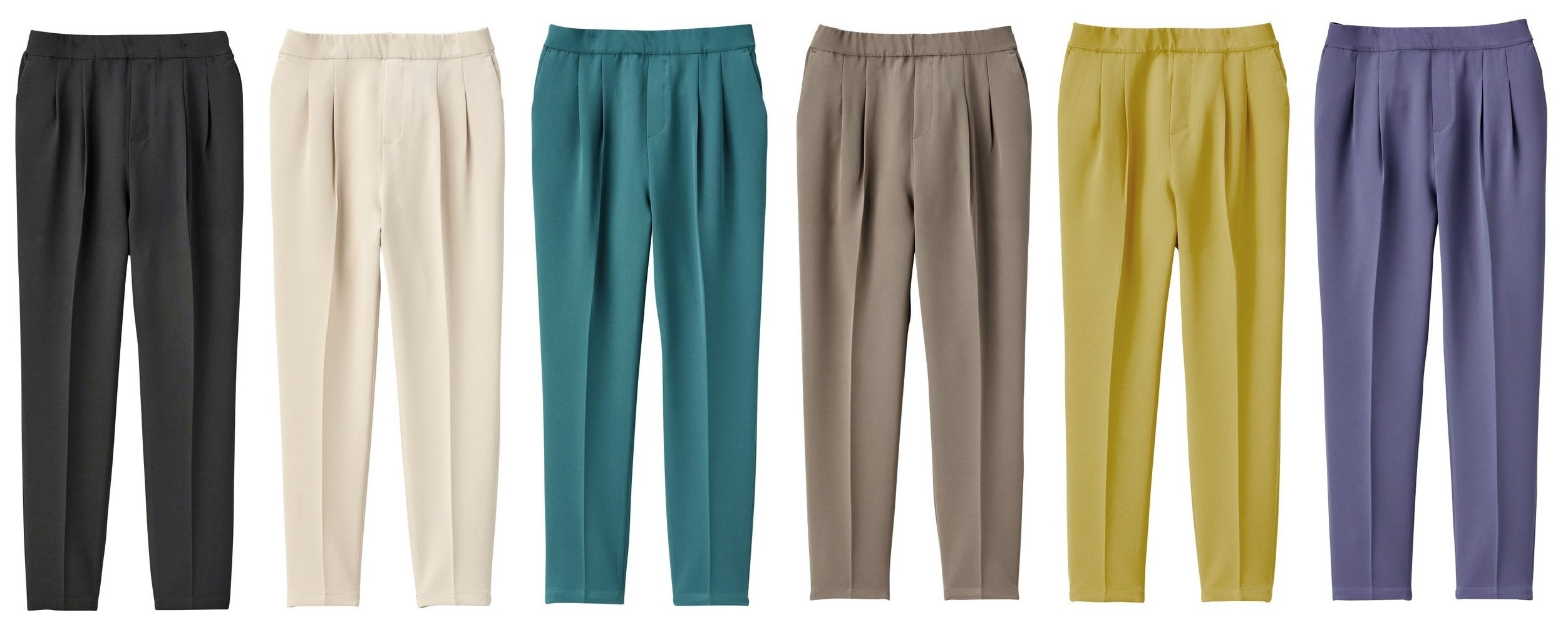 ブラック／アイボリー／グリーン／モカ／イエロー／パープル