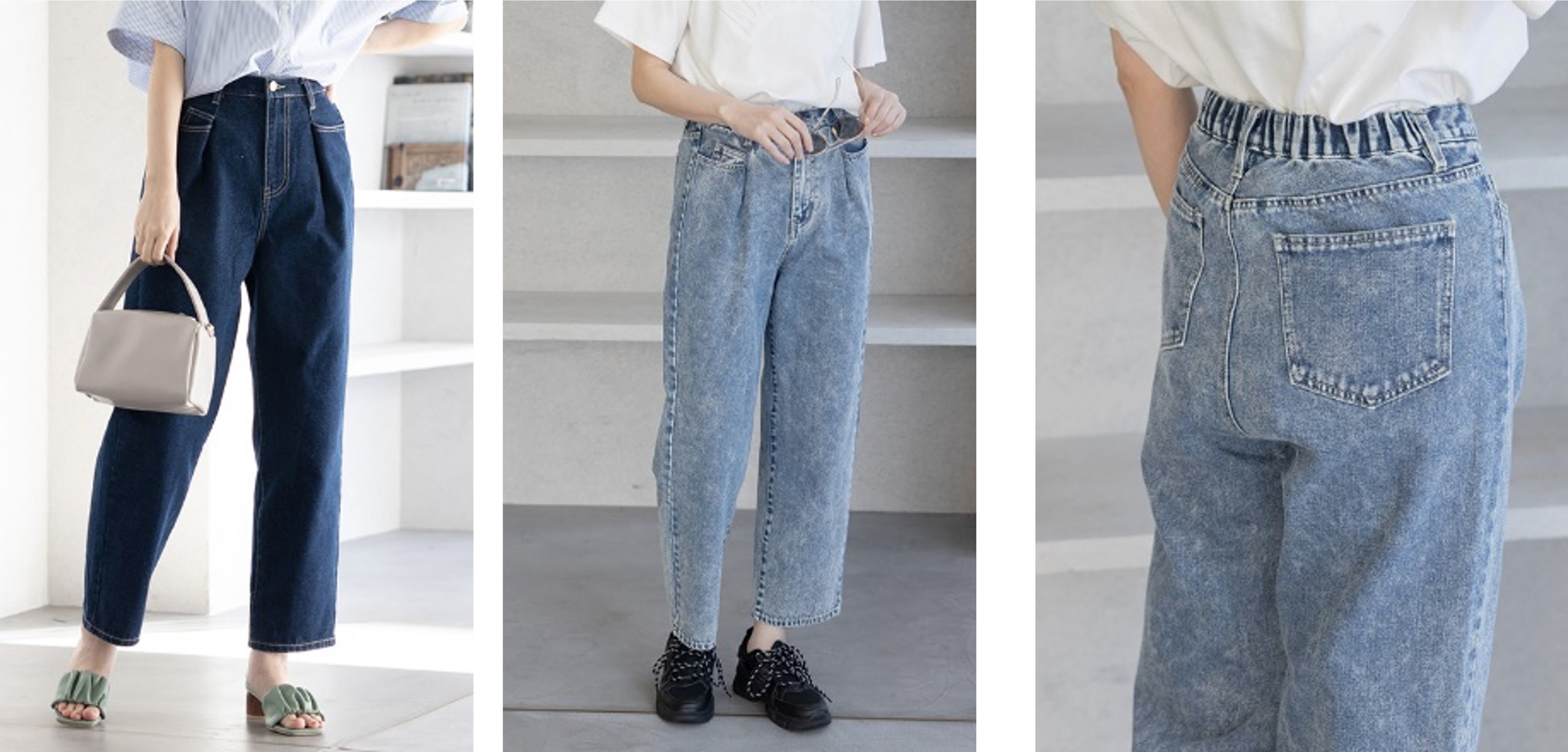 ネイビー／ケミカルウォッシュ／バックスタイル