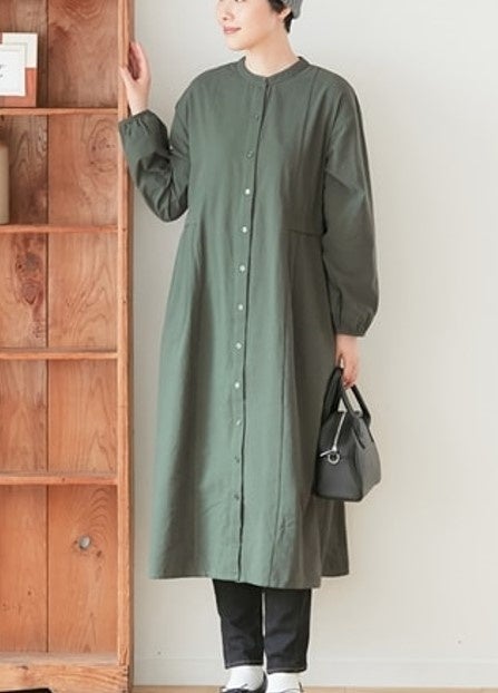 綿１００％タック切替ワンピース