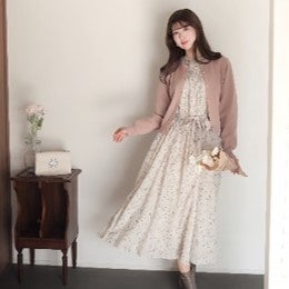 門脇伶奈さん リボンティアードワンピース ラベンダー 16236-517-