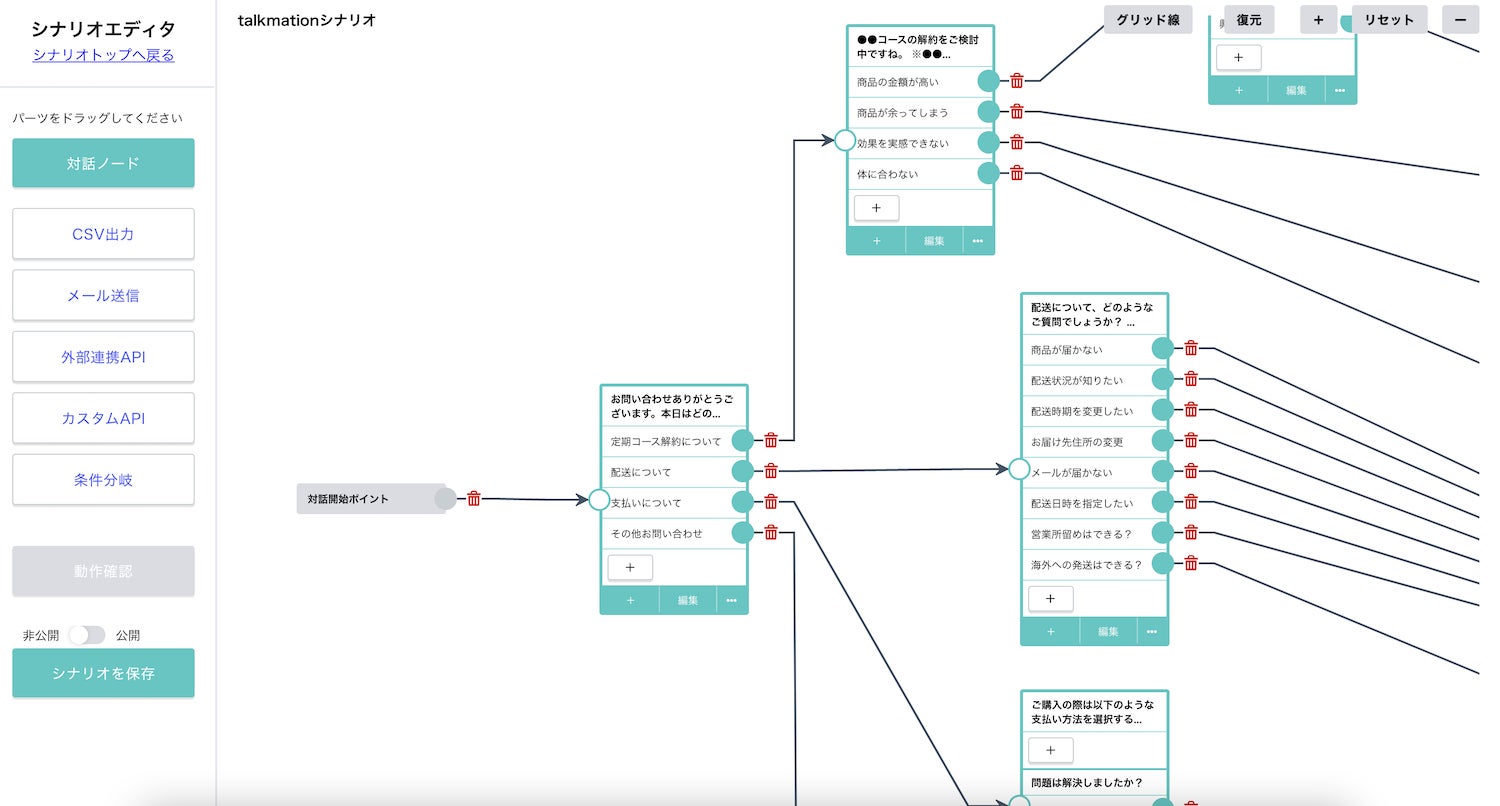 管理画面でのシナリオ設計