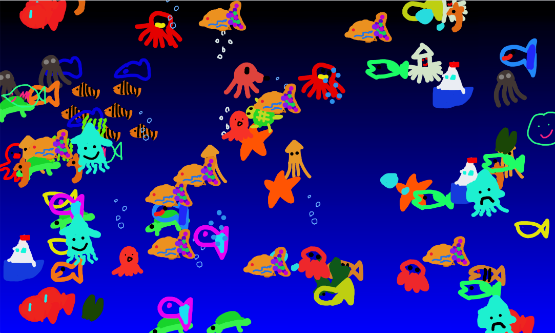 (入門コース)みんなが描いた生き物を海で泳がせよう