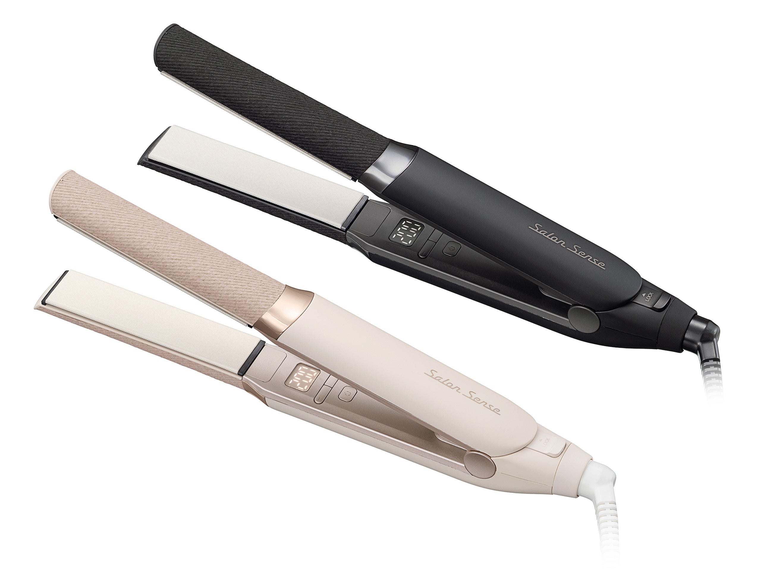 サロンセンス　マイナスイオン　ストレートアイロン サロンセンス』シリーズより、薄型ヘッド＋耐熱フェルト採用で前髪や顔