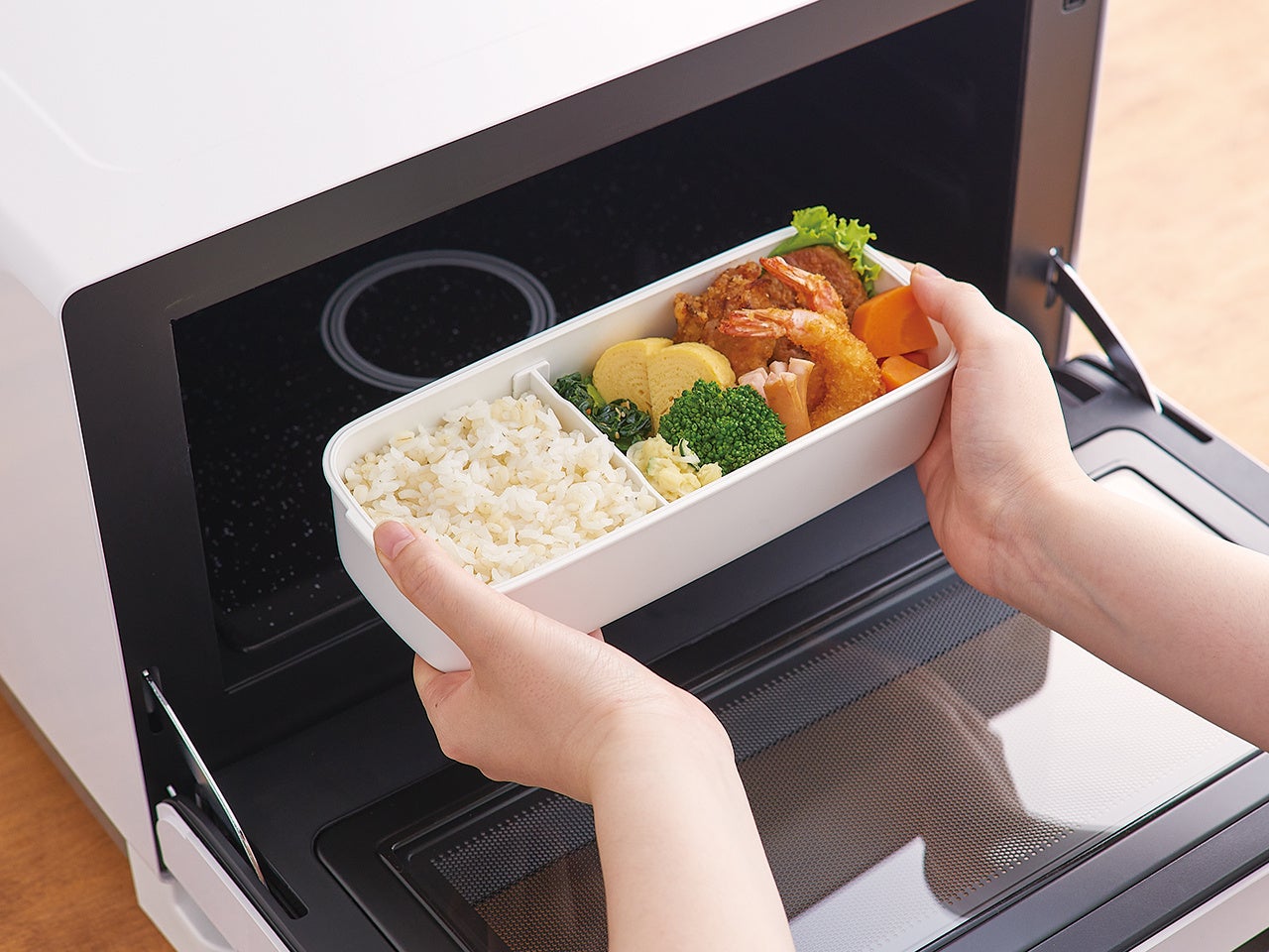 ウッドランチボックス　白　保冷蓋付 ウッドランチボックス白保冷蓋付 ウッドランチボックス 白 保冷蓋付