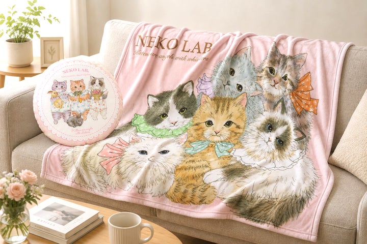 NEKO LAB】人気の猫柄ブランケット2種を8月12日より一般販売開始 NEKO LAB】人気の猫柄ブランケット2種を8月12日より一般販売開始