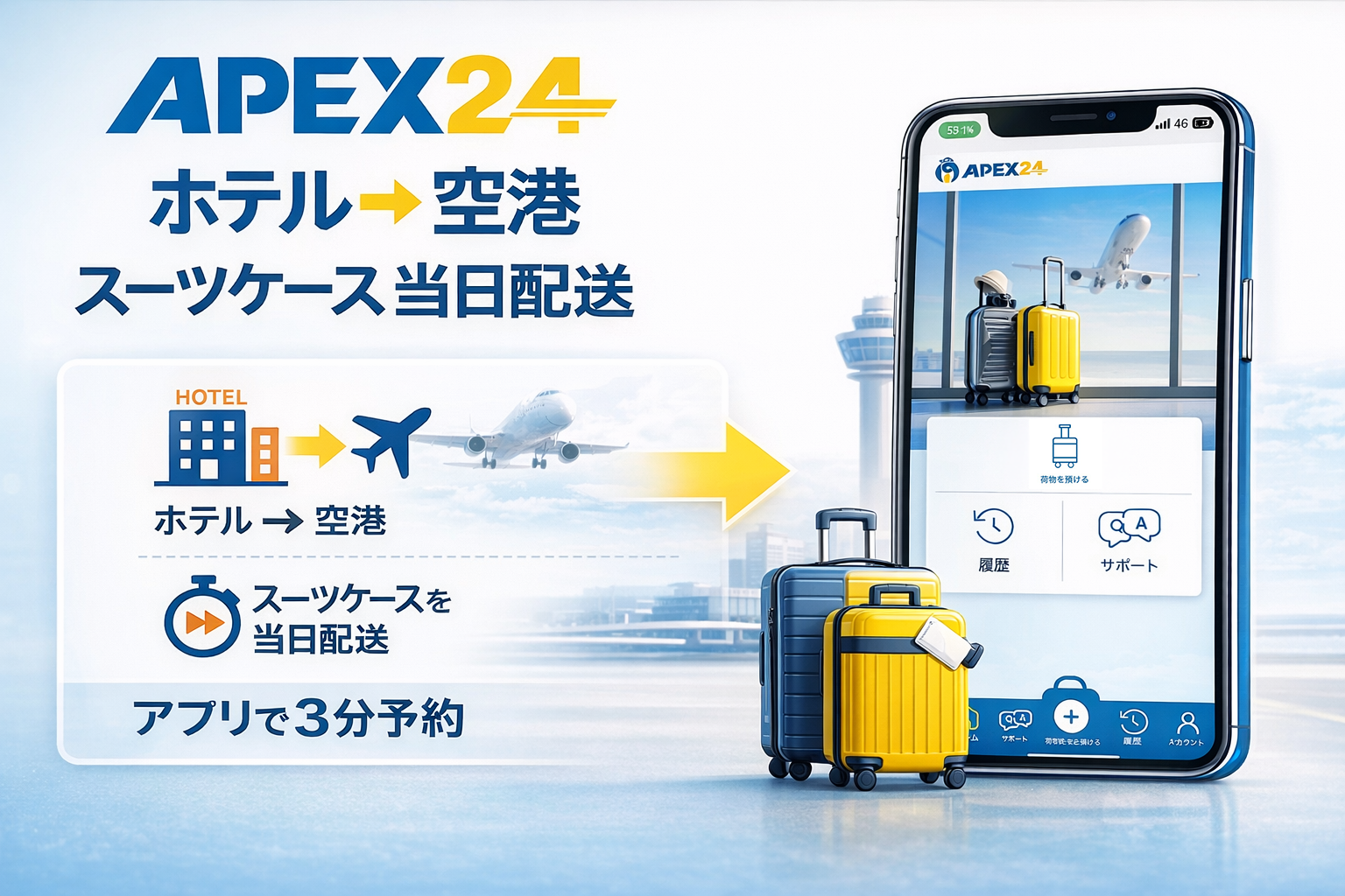スーパーホテル、空港手荷物当日配送「APEX24」導入開始。東京駅・銀座エリアで“手ぶら観光”を実現、訪...