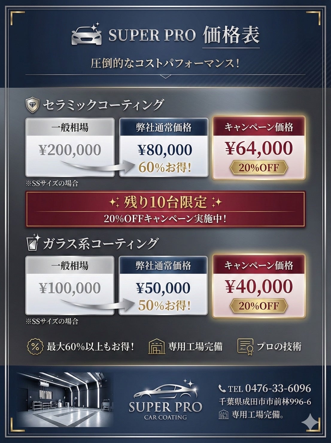 SUPER PRO、年末年始キャンペーンを開催。全カーコーティングメニューを“期間限定20％OFF”で提供開始。成田空港駐車場で時間の活用を