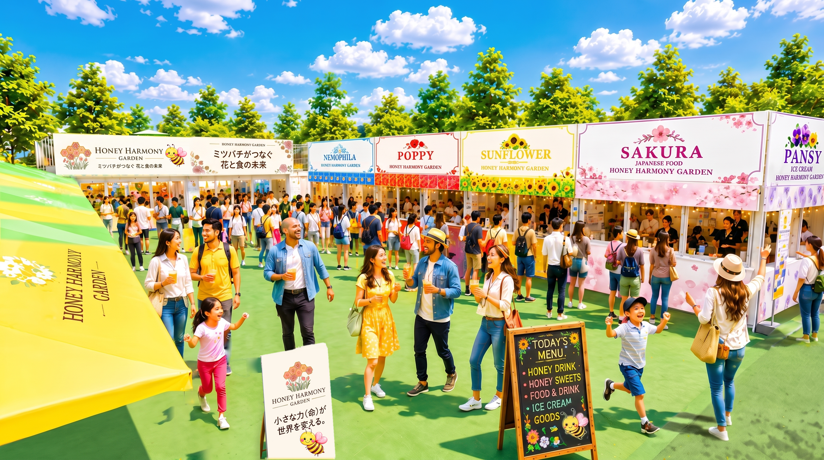 GREEN×EXPO 2027出店「HONEY HARMONY GARDEN」の施設パース図＆公式キャラクター「ビーネちゃん」を公開！ミツバチと発酵が紡ぐ食と自然の循環空間
