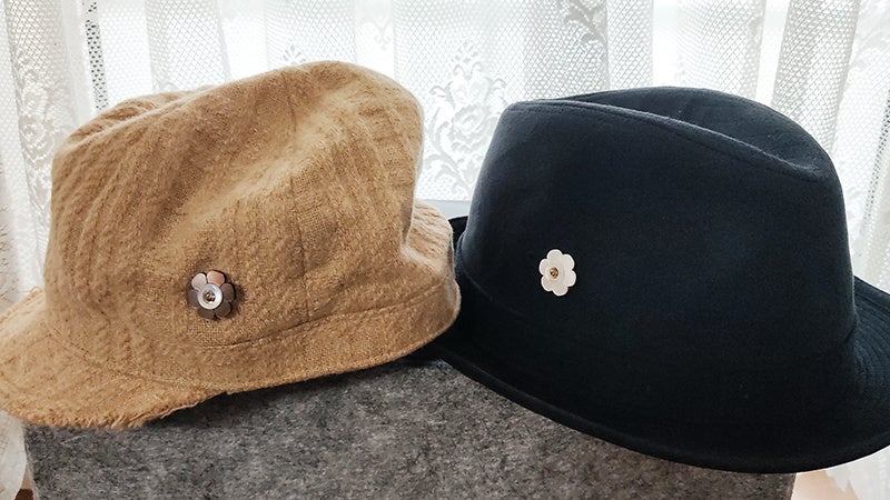 帽子にワンポイント