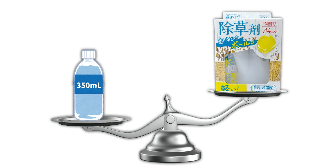 ペットボトルとの重さ比較イメージ