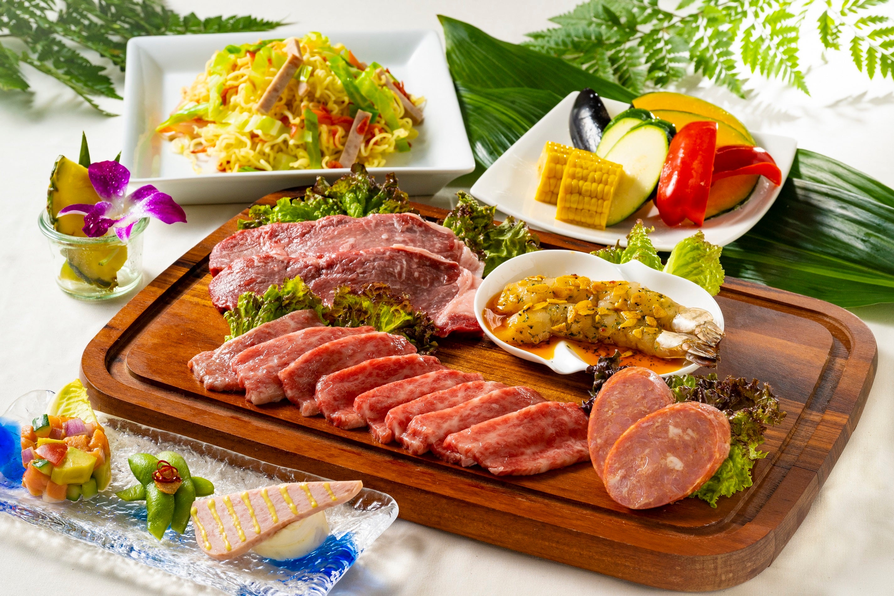 国産牛サーロイン・東京ビーフとガーリックシュリンプのバーベキューセット