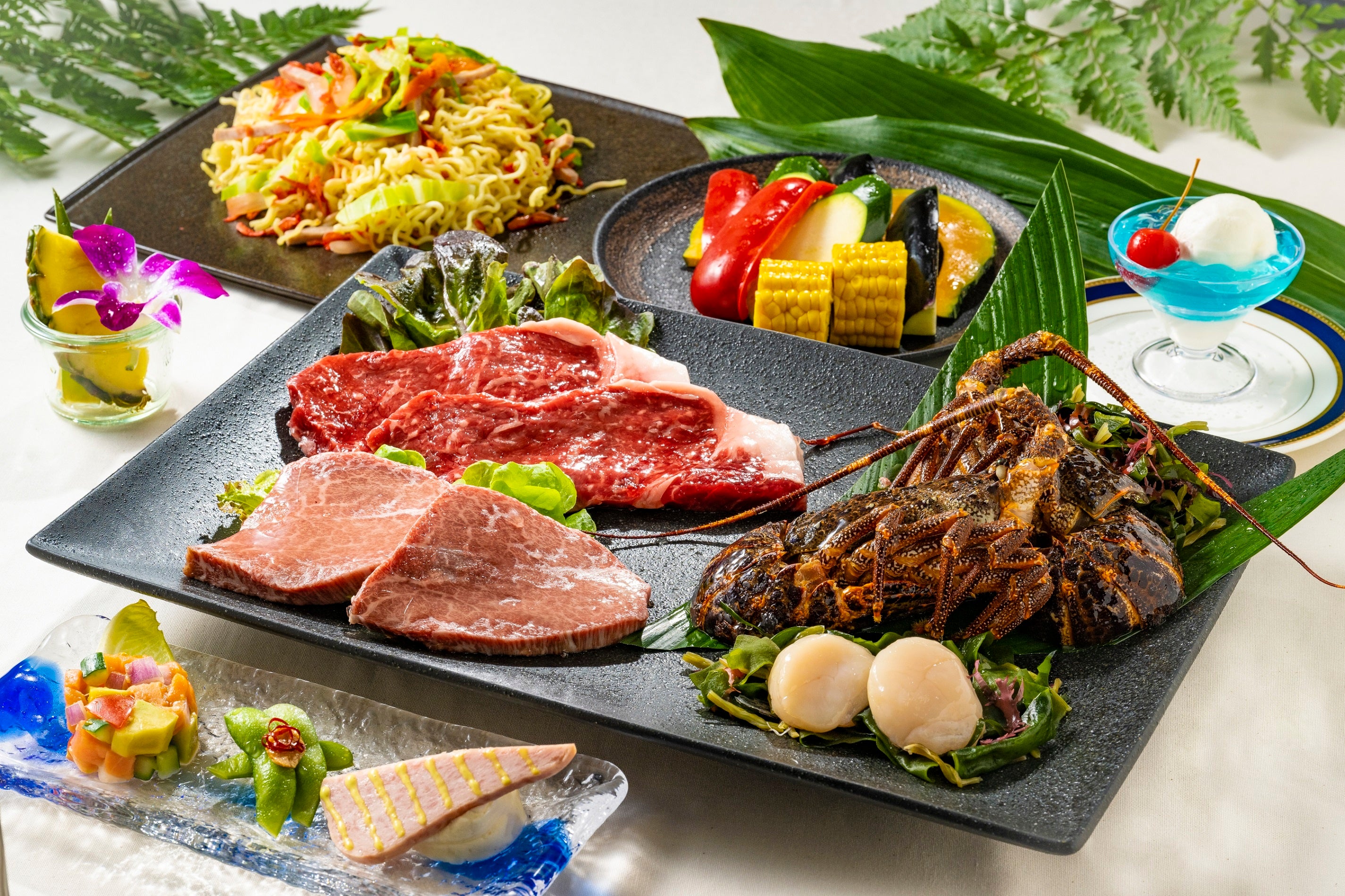 和牛サーロインと伊勢海老（外国産）のバーベキューセット