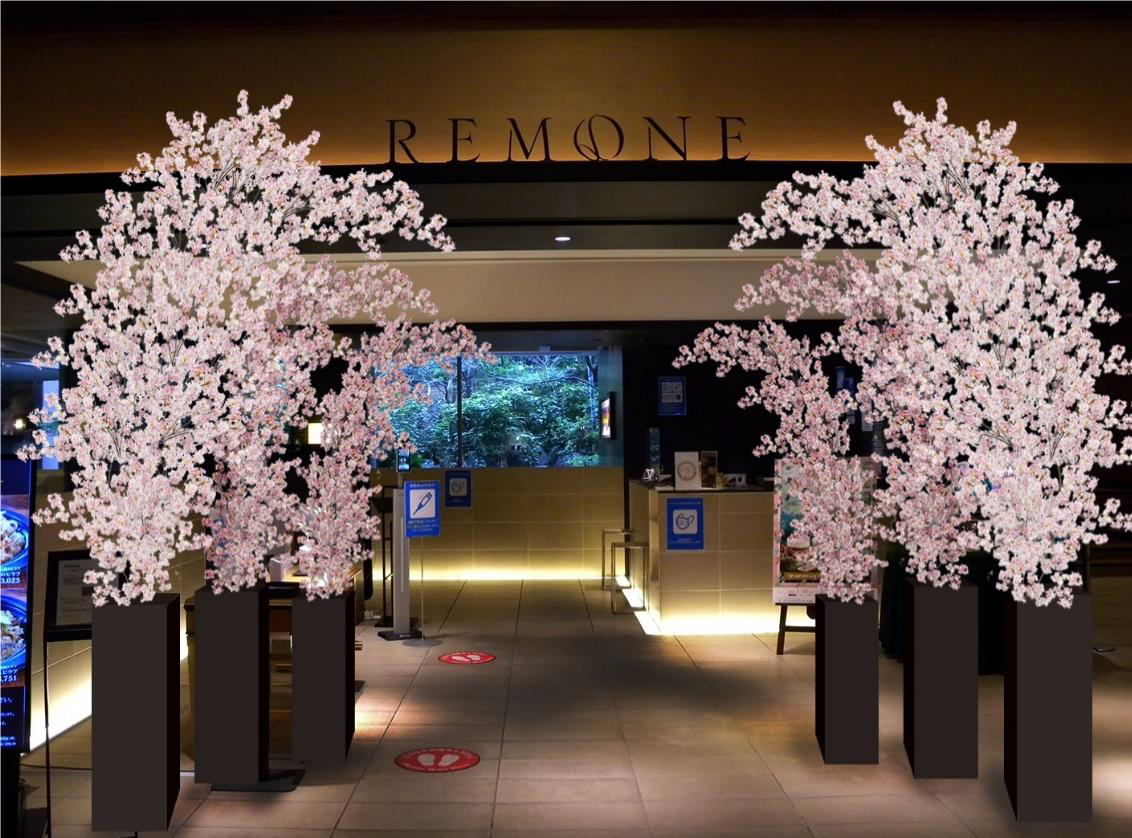 店舗入口　装飾イメージ  ※桜は生花ではございません