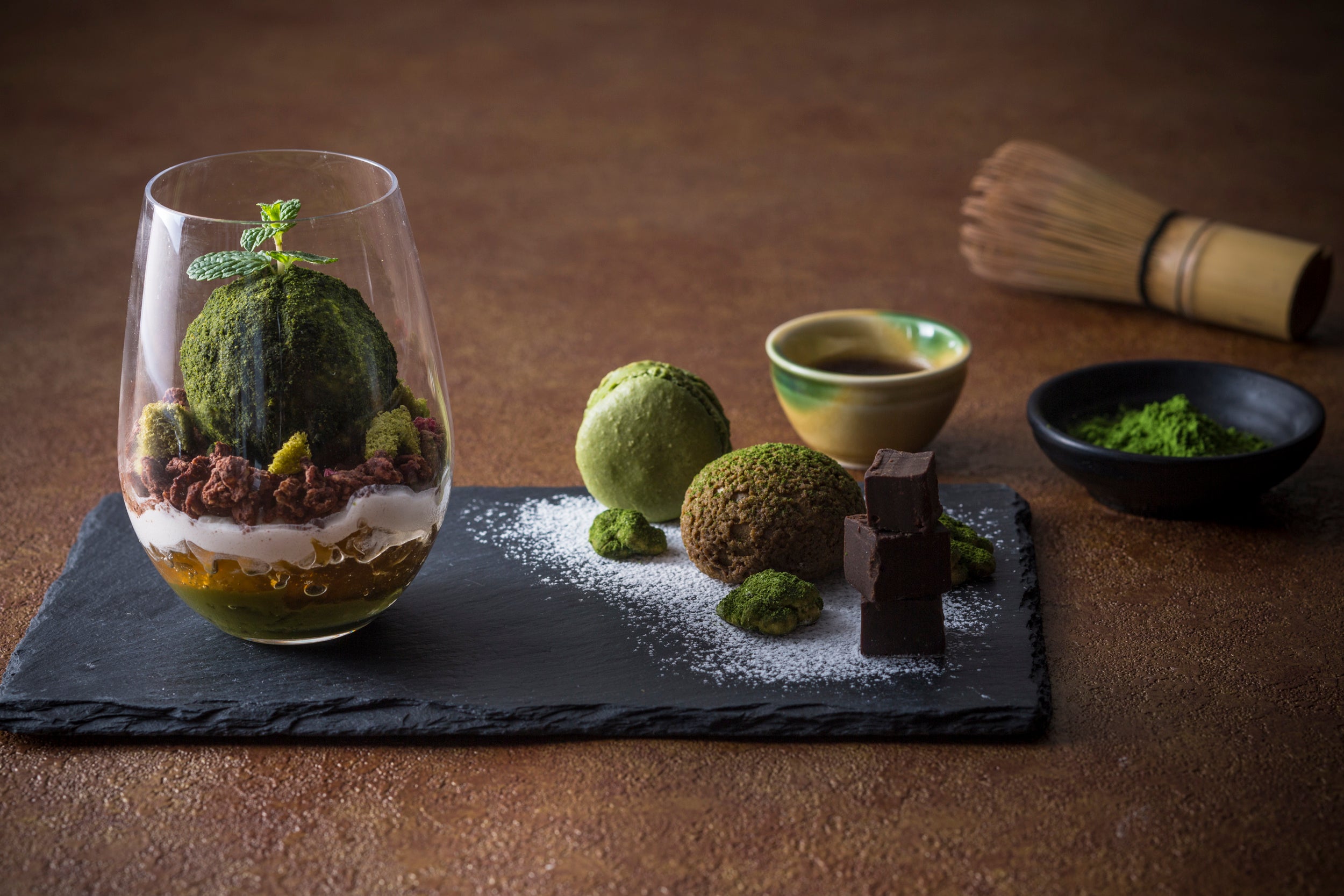 和束茶の苔玉パフェ　イメージ