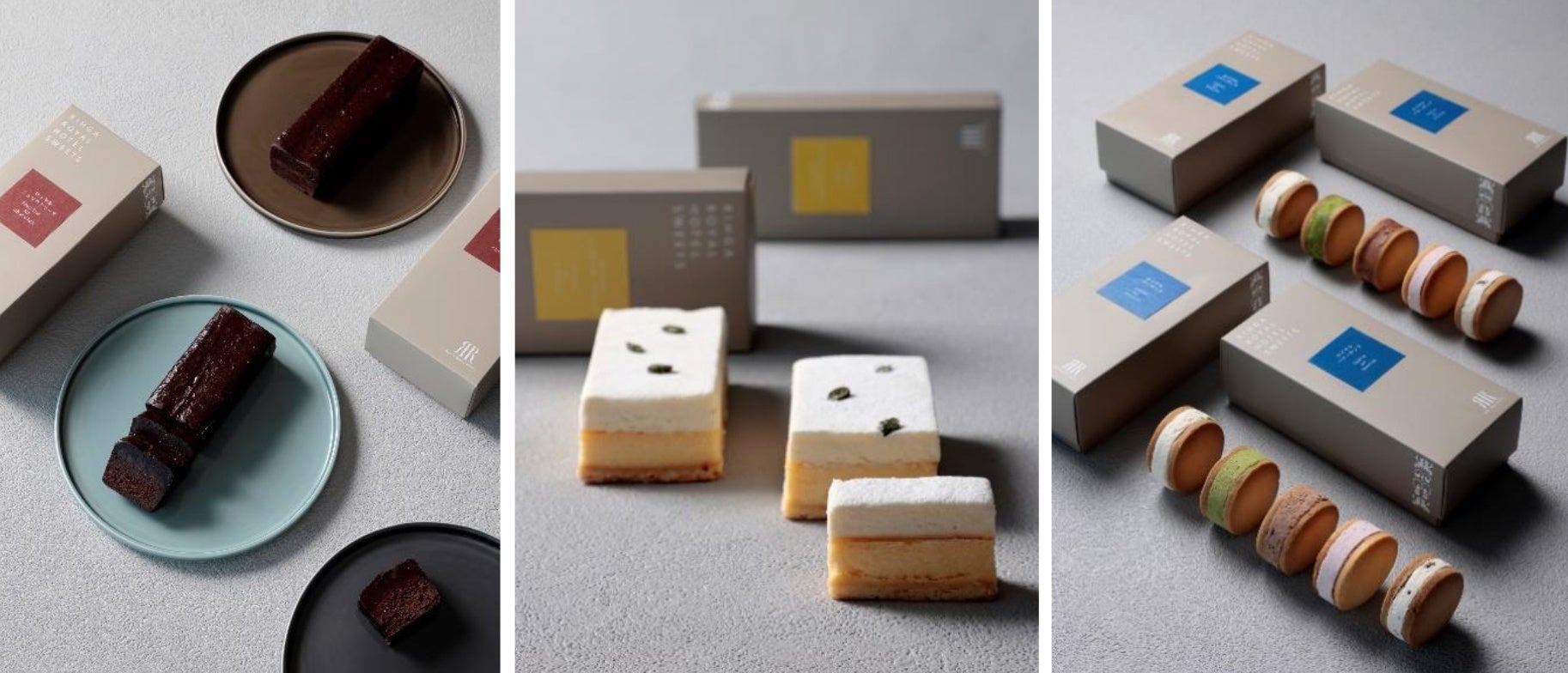 （左から）「ロイヤル ショコラテリーヌ」・「ロイヤル レイヤーチーズケーキ」・「ロイヤル バターサンド」