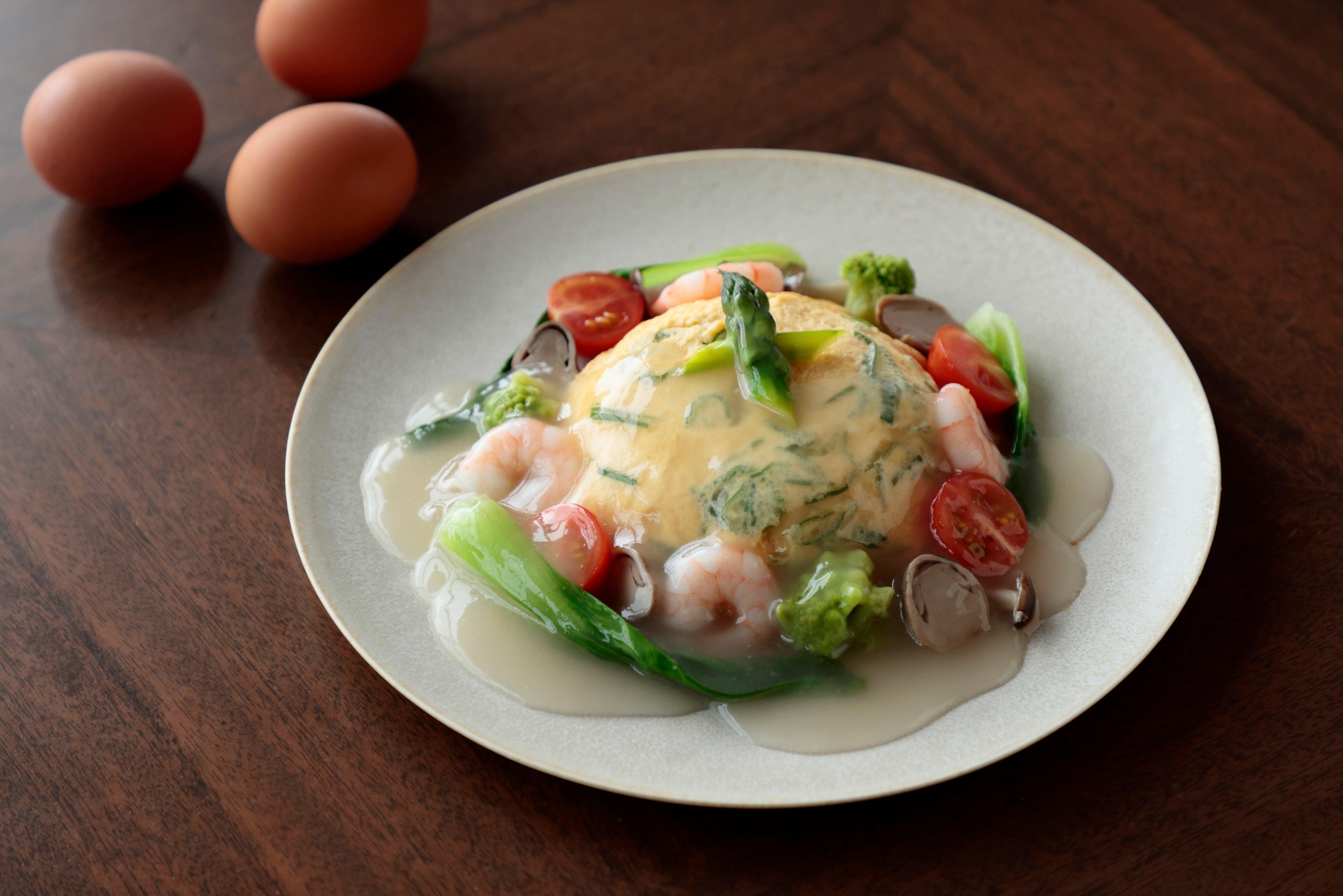 「大阪府産“匠のたまご”の天津炒飯」