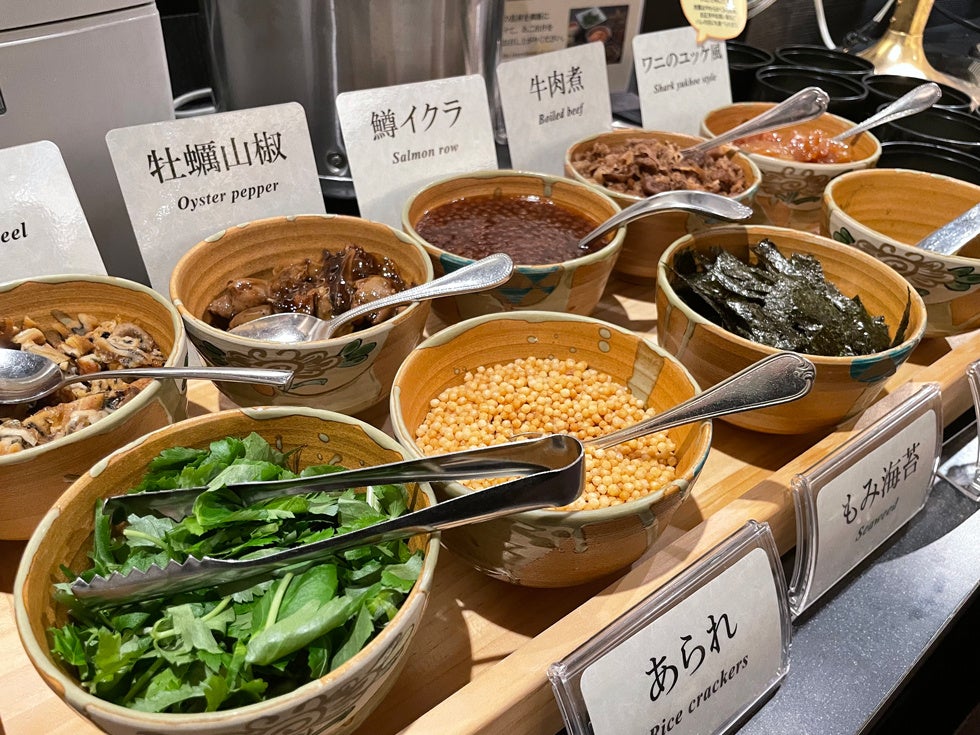 あごだし茶漬け　トッピングコーナー（イメージ）