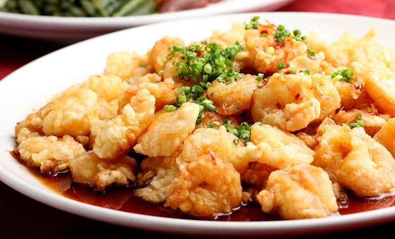 海老の甘酢あんかけ