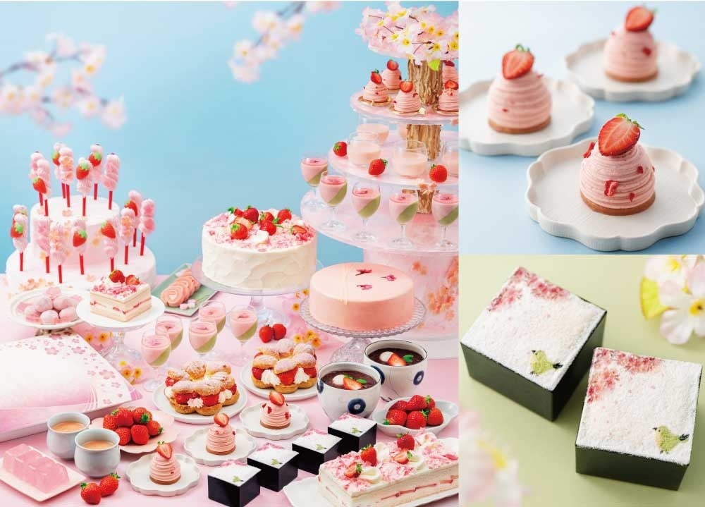 「いちごスイーツビュッフェ第2弾 ～いちご日和～」（イメージ） 右上：いちごのモンブラン、右下：いちごのティラミス