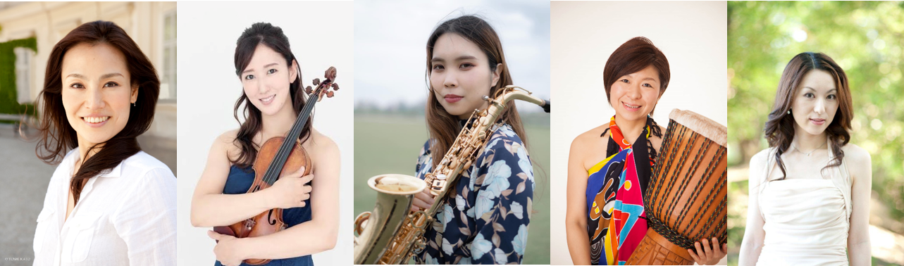 ※左から：大西 ゆか・二村 裕美・なーん／増田　奈七美・村岡 慈子・早川 恵美