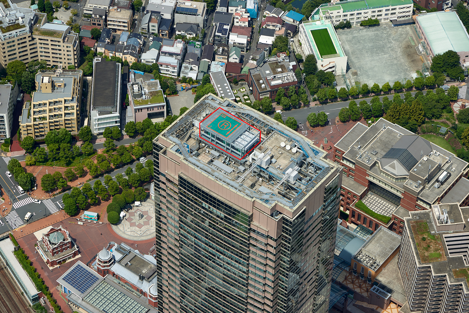 制震工事完了後の屋上の様子