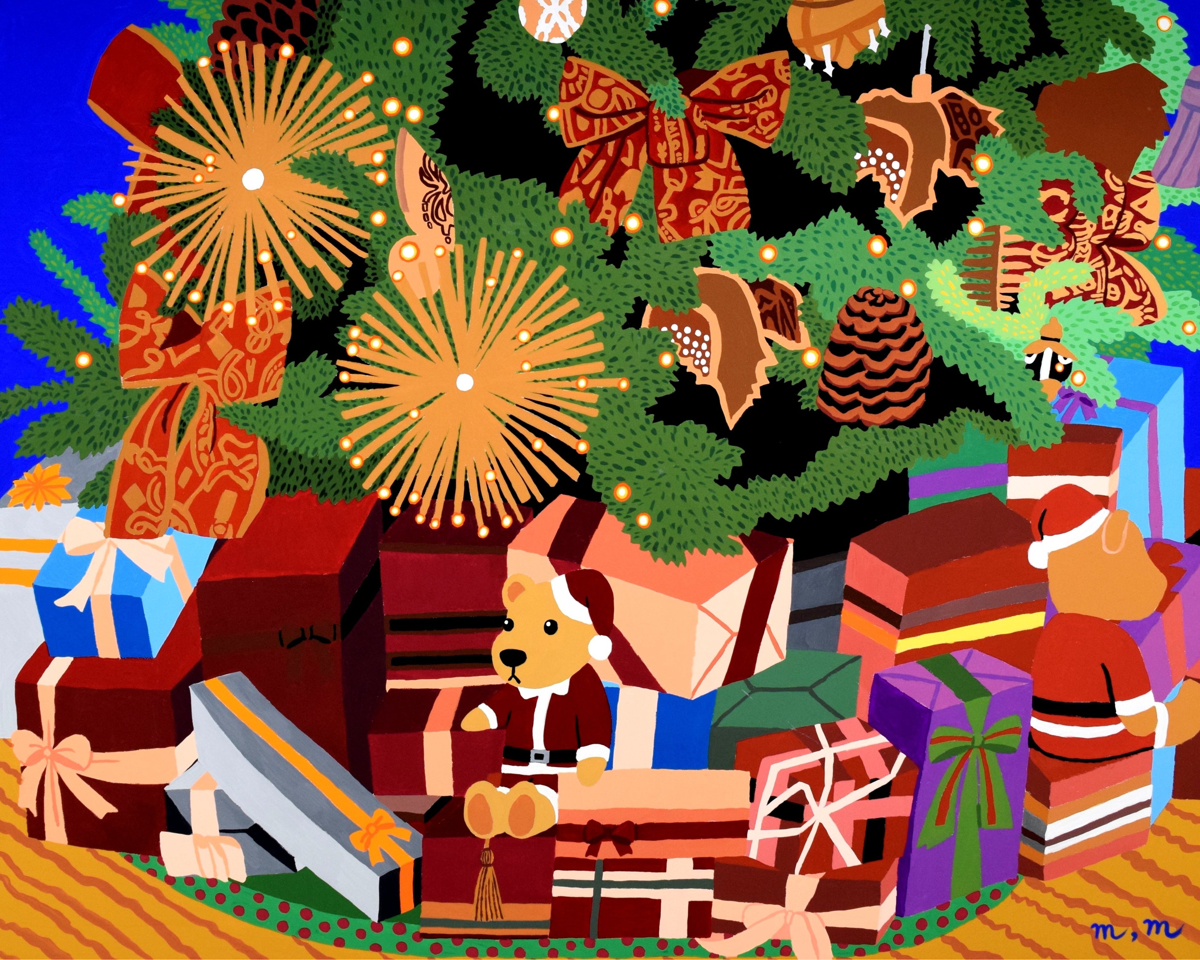 抽象画クリスマスセール｜皆既日食と天之御中主 大型スピリチュアル高波動瞑想アート 障害者アーティストの絵画作品を展示「アート村シーズンギャラリー