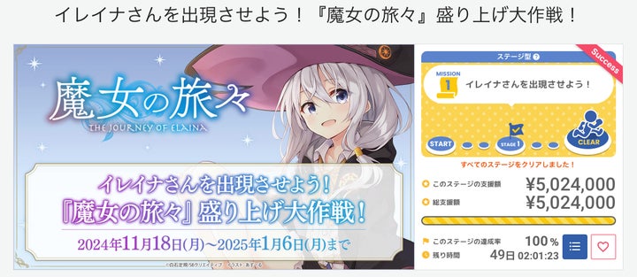 魔女の旅々 ソレオス クラウドファンディング 缶バッジ イレイナ クラファン 16756-5979-