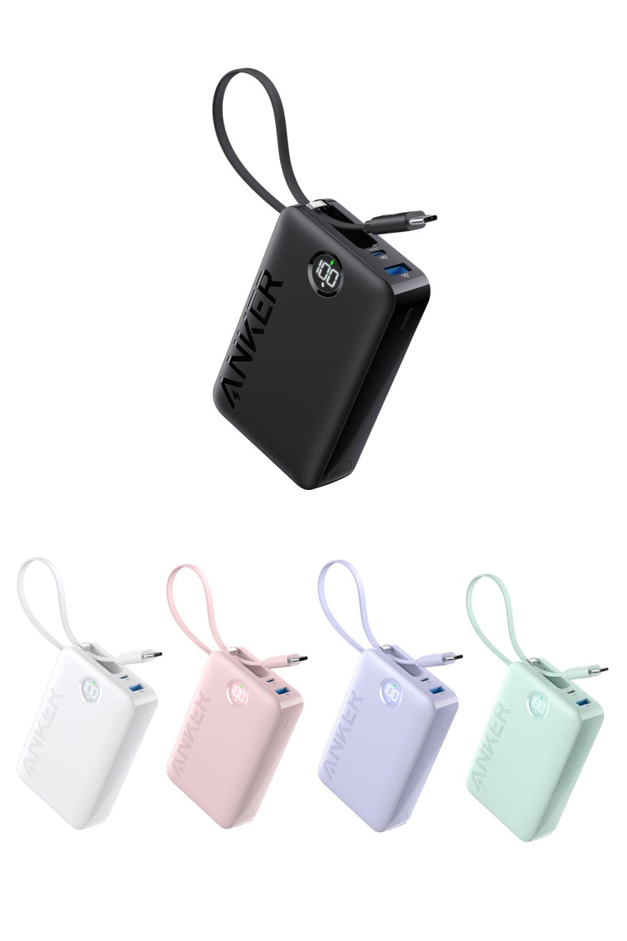 Anker Power Bank (20000mAh, 22.5W, Built-In USB-C ケーブル)