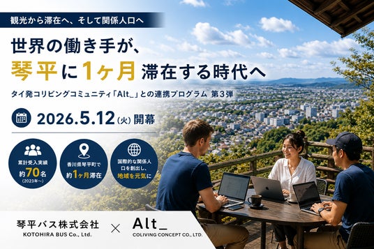 人口7,500人の琴平町に、世界から「働く旅人」が1ヶ月滞在 国際的なコリビングコミュニティ「Alt_」との連携による国際実証プログラム第3弾 人口7,500人の琴平町に、世界から「働く旅人」が1ヶ月滞在 国際的なコリビングコミュニティ「Alt_」との連携による国際実証プログラム第3弾