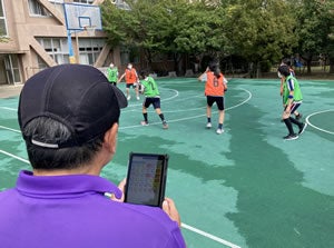 大阪教育大学附属中学校での実証実験の様子