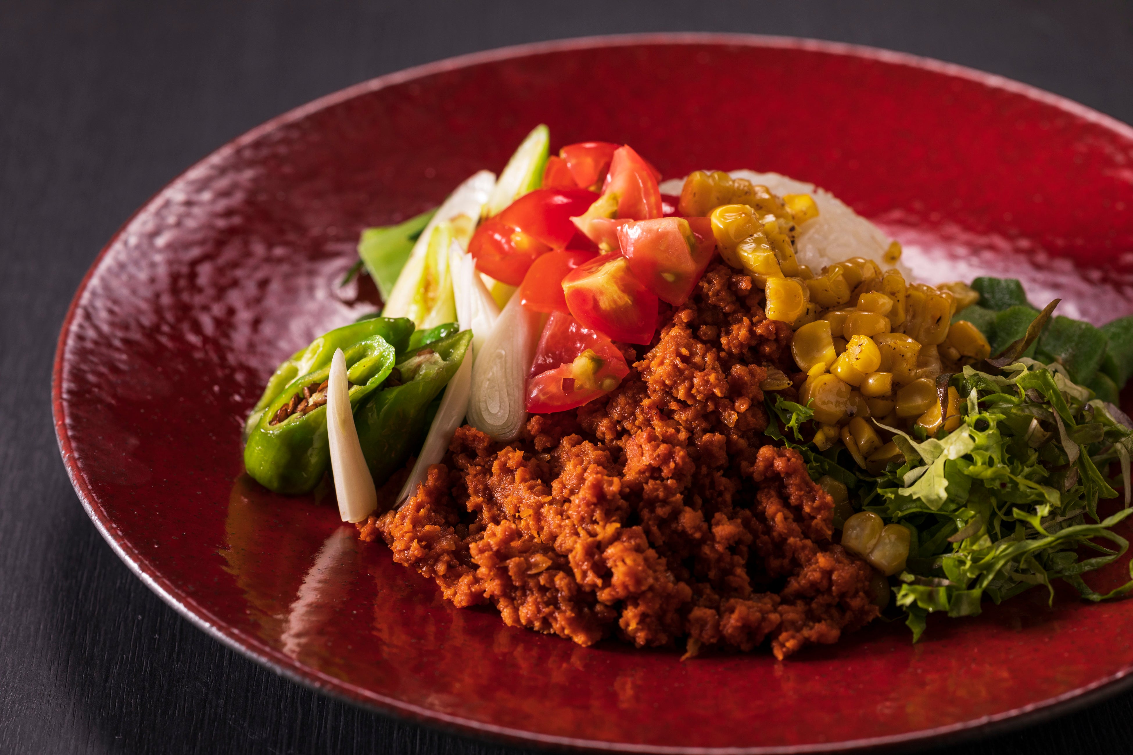 地野菜と大豆ミートのスパイスタコライス