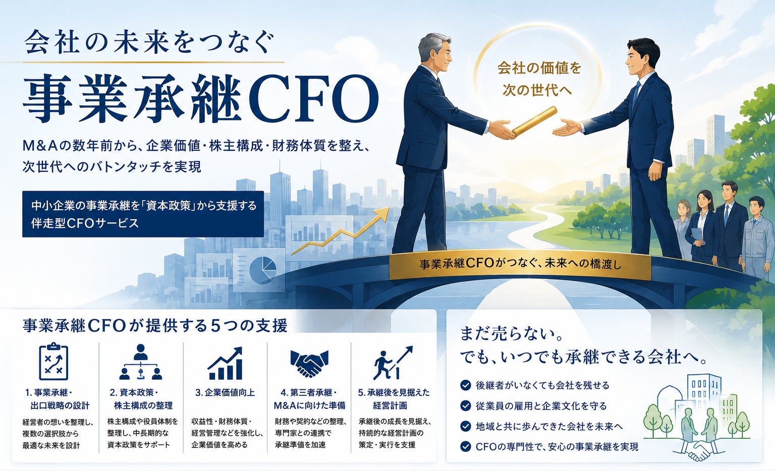 会社の未来をつなぐ、事業承継CFO