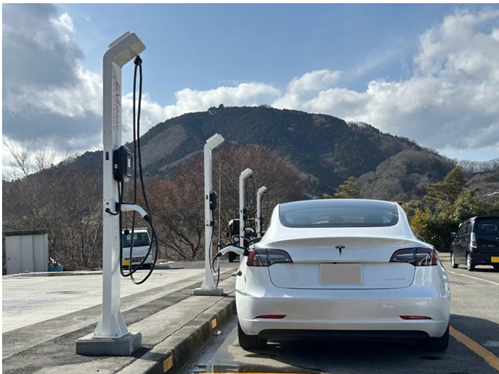 相模湖カントリークラブに設置されたEV充電器