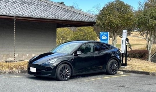 ゴルフ5カントリーみずなみコースに設置されたEV充電器