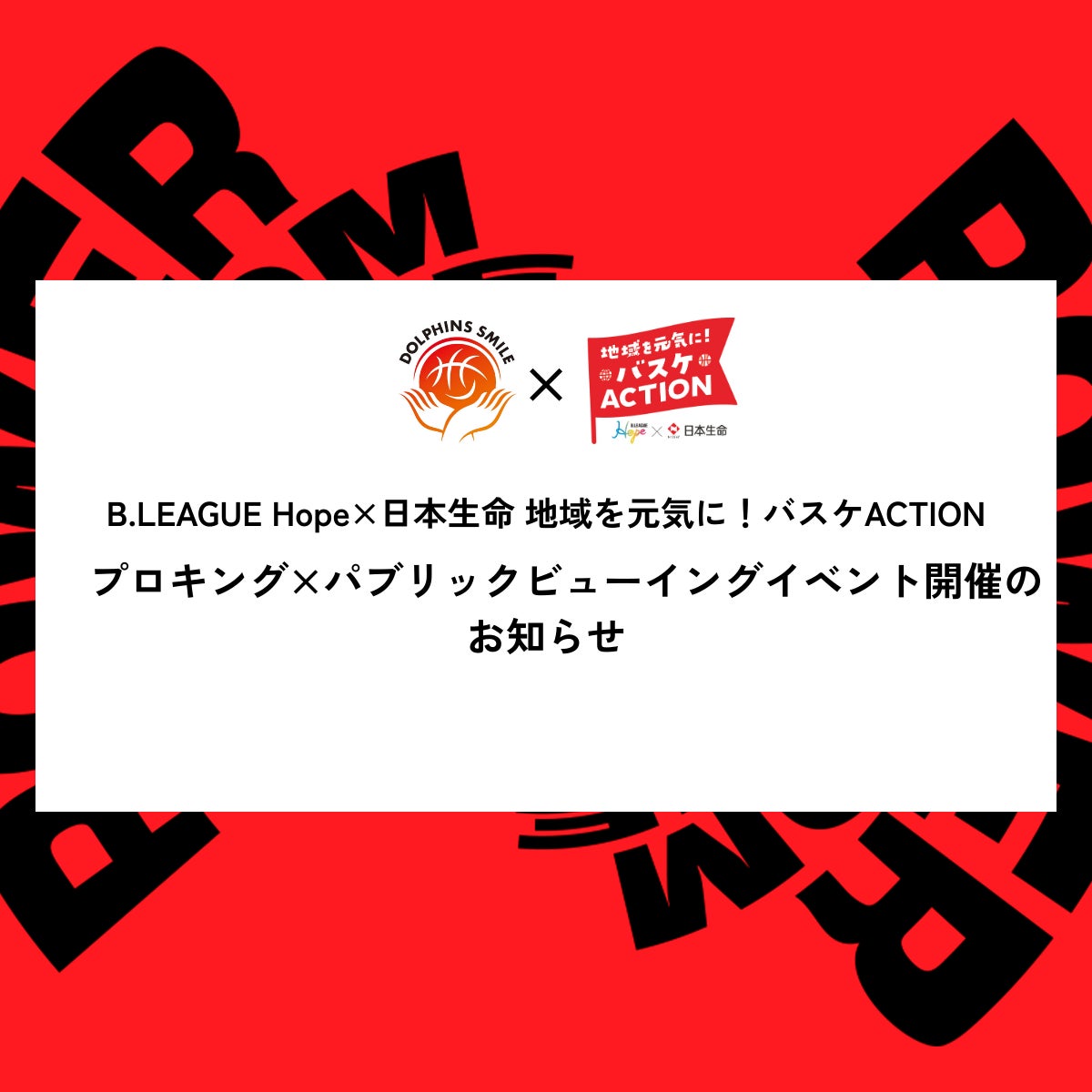 B.LEAGUE Hope×日本生命 地域を元気に!バスケACTION プロキング B.LEAGUE Hope×日本生命 地域を元気に!バスケACTION プロキング